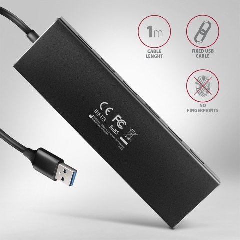 Hub AXAGON HUE-F7A 7-portowy USB 3.2 Gen 1 z kablem 1m
