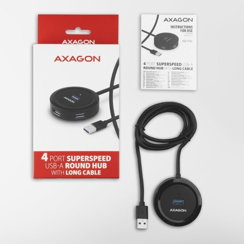 AXAGON HUE-P1AL Hub 4-portowy USB 3.2 Gen 1 szybki rozgałęziacz