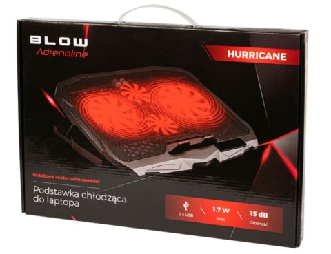 Podstawka chłodząca BLOW HURRICANE 4 FAN z podświetleniem USB