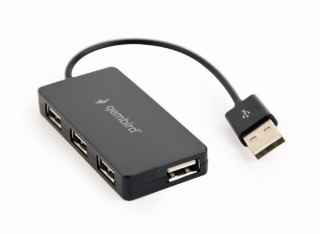 Hub USB Gembird 4 portowy czarny szybki transfer 480 Mbps