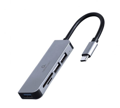 Hub Gembird 3-portowy USB-C z czytnikiem kart SD i USB 3.0