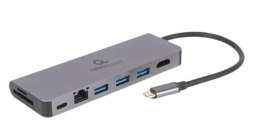 Hub USB-C Gembird HDMI 1xUSB-C 2xUSB-A 100W Gigabitowy