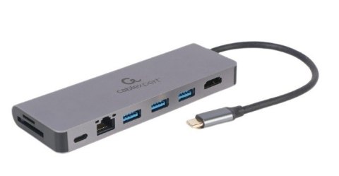 Hub USB-C Gembird HDMI 1xUSB-C 2xUSB-A 100W Gigabitowy
