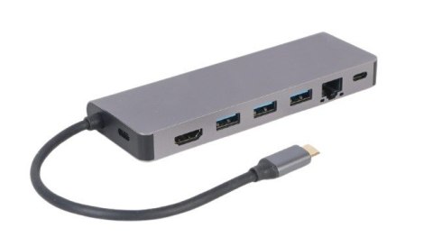 Hub USB-C Gembird HDMI 1xUSB-C 2xUSB-A 100W Gigabitowy