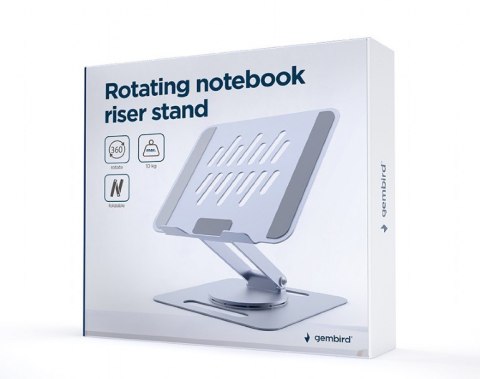 Gembird Podstawka do notebooka 15,6 cali składana obrotowa szara