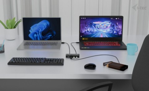 I-tec Universal KVM HUB 2x USB-C 2x USB-A 3.0 aktywny koncentrator