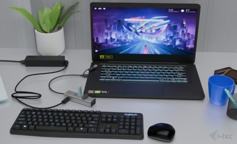 HUB i-tec Uniwersalny metalowy 2xUSB-C 2xUSB-A PD 85W szybkie ładowanie