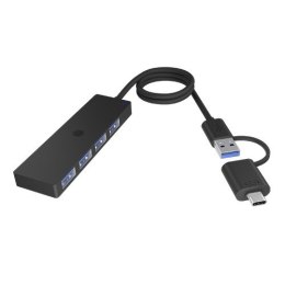 IcyBox Hub IB-HUB1424-C3 4-Port USB 3.2 compact USB Type-A Type-C