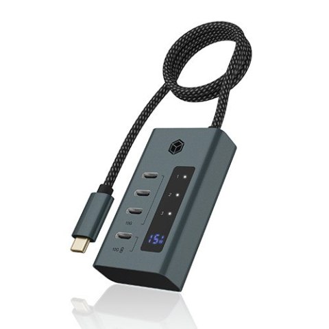 IcyBox Hub IB-HUB1454-C31 4 port Type C aktywny z 24W PSU