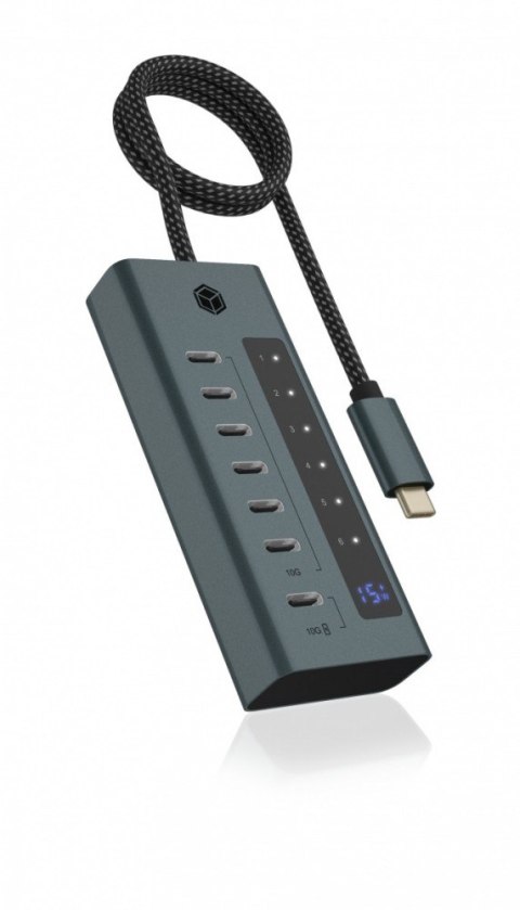 IcyBox Hub IB-HUB1457-C31 7 port Type C HUB z 36W zasilaczem rozbudowa USB