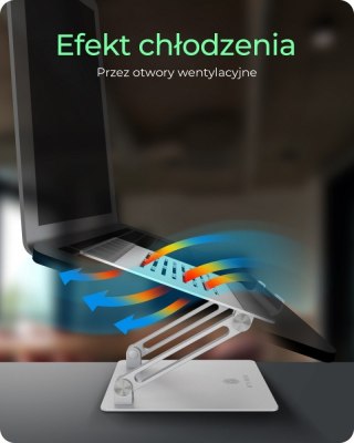 Uchwyt do notebooka IcyBox IB-NH300 srebrny regulowany do 17 cali