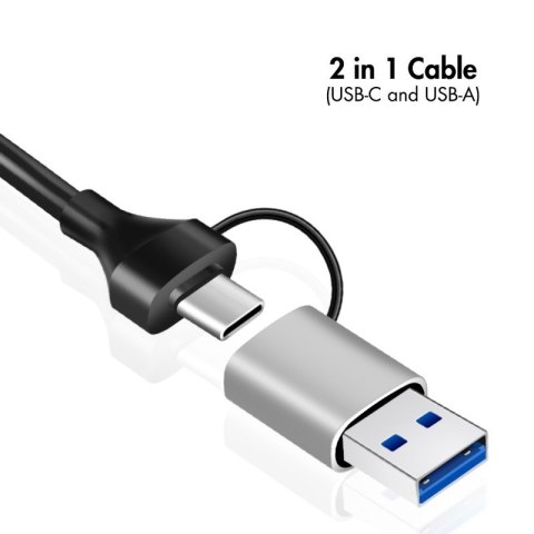 LogiLink Adapter USB-A/-C 2.5G Ethernet szary szybkie połączenie