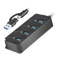 Hub LogiLink 4xUSB-A Gen1 aktywny z przełącznikami ON/OFF czarny