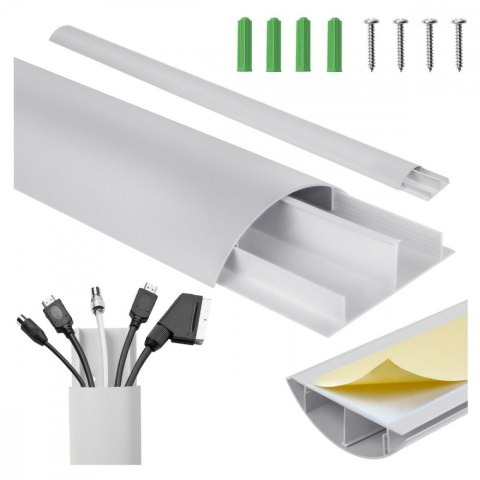 Listwa maskująca Maclean MC-814 S 75cm aluminiowa srebrna do kabli