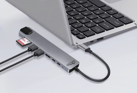 Stacja dokująca Media-Tech MT5046 8 w 1 GIGA LAN Hub z USB-C