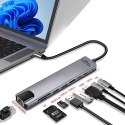 Stacja dokująca Media-Tech MT5046 8 w 1 GIGA LAN Hub z USB-C