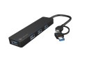 Natec Hub USB-C Mayfly czarny 4 porty USB-A 3.0 uniwersalny