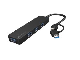 Natec Hub USB-C Mayfly czarny 4 porty USB-A 3.0 uniwersalny