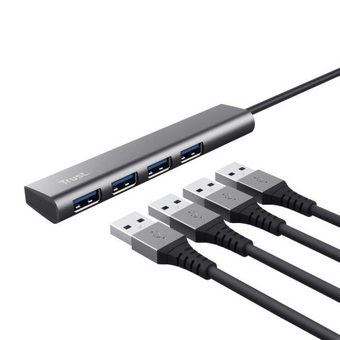 Trust Halyx 4 Portowy USB-C HUB szybki aluminiowy koncentrator USB-A