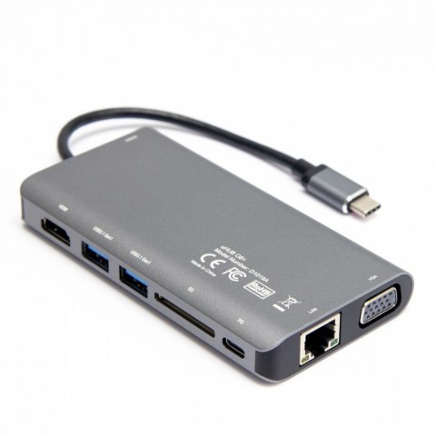 HUB Unitek 8w1 USB-C 3.1 HDMI VGA RJ45 100W mocny wielofunkcyjny
