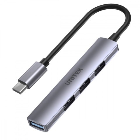 Unitek HUB USB-C 4 w 1 3x USB-A 2.0 1x USB-A 5 Gbps aluminiowy