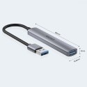 Hub USB Unitek H1208A 3x USB-A 2.0 1x USB-A 5 Gbps aluminiowy