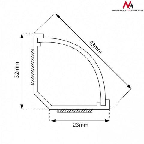 Listwa maskująca Maclean MCTV-575 1.5m biała do kabli z taśmą