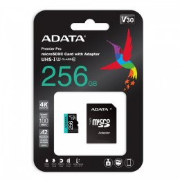 Karta pamięci Adata microSD Premier Pro 256 GB UHS-I U3 V30 A2 z adapterem