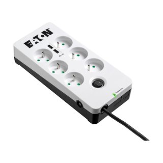 Listwa przeciwprzepięciowa Eaton Protection Box PB6UF 6 gniazd 10A USB czarna