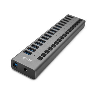 HUB I-tec USB 3.0 16 portów z ładowaniem 90W aktywny szary