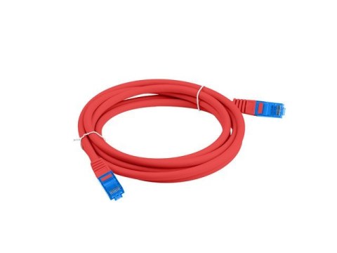 Lanberg Patchcord kat.6a S/FTP CCA 3.0m czerwony kabel sieciowy