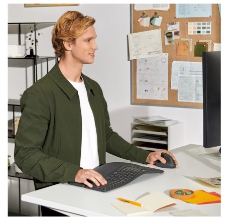 Logitech Mysz Lift grafitowa ergonomiczna pionowa dla leworęcznych