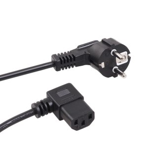 Kabel zasilający kątowy Maclean MCTV-804 3 pin 5M czarny do PC RTV