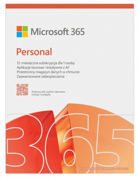 Microsoft 365 Personal PL 1Y 1U 5D Windows Mac z 1TB w chmurze