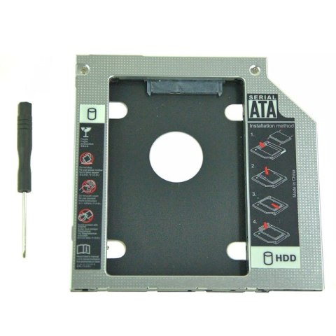 Kieszeń na drugi dysk Qoltec 2.5 HDD 9,5mm aluminiowa do laptopa