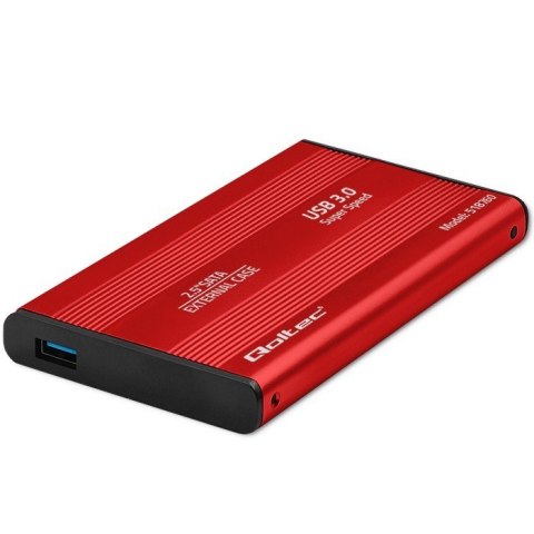 Qoltec Obudowa na dysk HDD SSD 2.5 cala SATA3 USB 3.0 czerwona