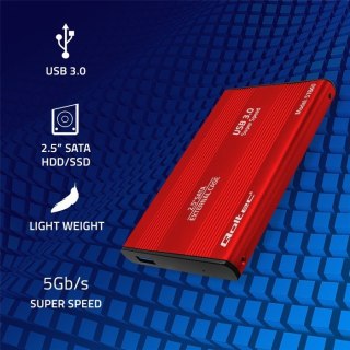 Qoltec Obudowa na dysk HDD SSD 2.5 cala SATA3 USB 3.0 czerwona