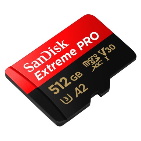 SanDisk Karta Extreme Pro microSDXC 512GB 200 140 MB/s A2 V30 U3 szybki 4K UHD