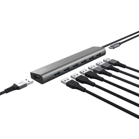 Trust HUB USB Halyx 7 portów aluminiowy koncentrator 3.2 z ładowaniem