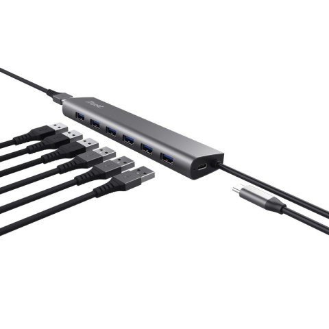 Trust HUB USB Halyx 7 portów aluminiowy koncentrator 3.2 z ładowaniem
