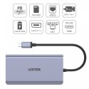 Unitek HUB USB-C 2x USB 3.1 HDMI 2.0 DP 1.4 RJ45 SD Power Delivery 100W