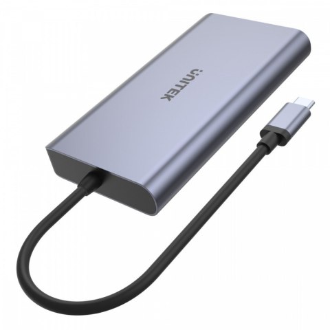 Unitek HUB USB-C 2x USB 3.1 HDMI 2.0 DP 1.4 RJ45 SD Power Delivery 100W