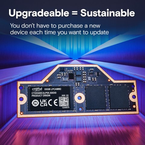 Crucial LPCAMM2 64GB 7500 LPDDR5X szybka pamięć do notebooka