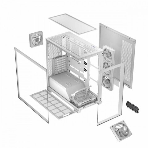 Obudowa MODECOM Volcano Stellar 5F ARGB Biała Midi Tower z wentylatorami
