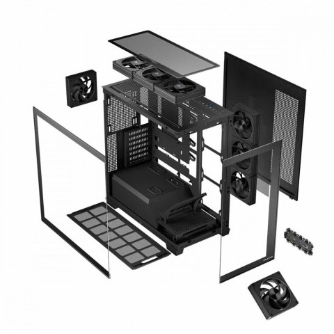 Obudowa PC MODECOM Volcano Stellar 8F ARGB czarna Midi Tower z wentylatorami