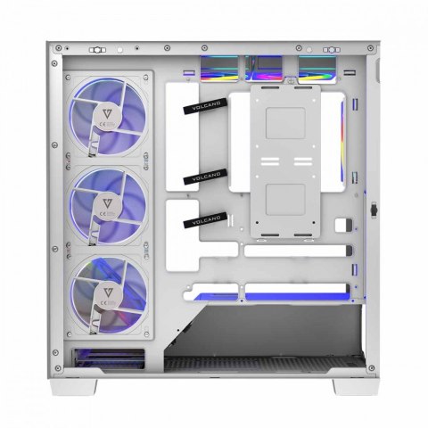 Obudowa PC MODECOM Volcano Stellar 8F ARGB biała stylowa Midi Tower z szybą