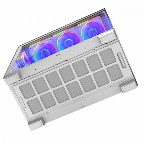 Obudowa PC MODECOM Volcano Stellar 8F ARGB biała stylowa Midi Tower z szybą