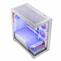 Obudowa PC MODECOM Volcano Stellar 8F ARGB biała stylowa Midi Tower z szybą