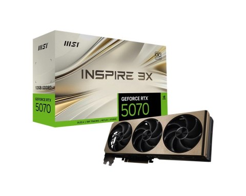 Karta graficzna MSI GeForce RTX 5070 12G INSPIRE 3X OC wydajna do gier
