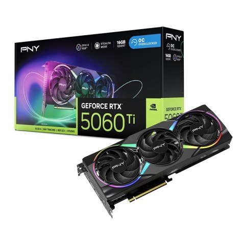 Karta graficzna PNY GeForce RTX 5060 Ti 16GB z RGB wydajna do gier